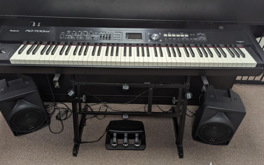 Roland RD700NX with stand, pedals Alto Tx8 speakers. $1200